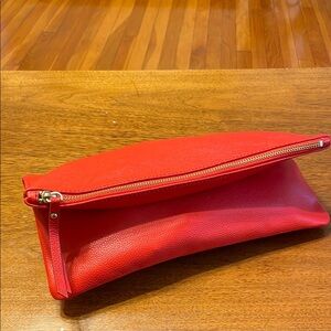 Banana Republic Red Orange Clutch Sleek Modern Design